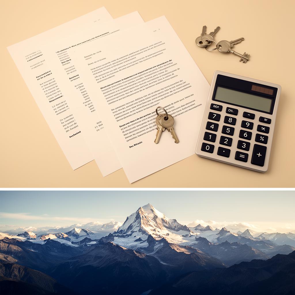 Documents juridiques et vue du Mont-Blanc pour la réglementation location saisonnière